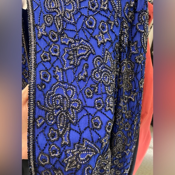 💙Stunning Vintage L Papell Boutique Evening Silk Coat - Picture 5 of 5